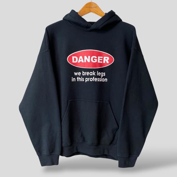 (L)길단 DANGER 프린팅 후드티셔츠