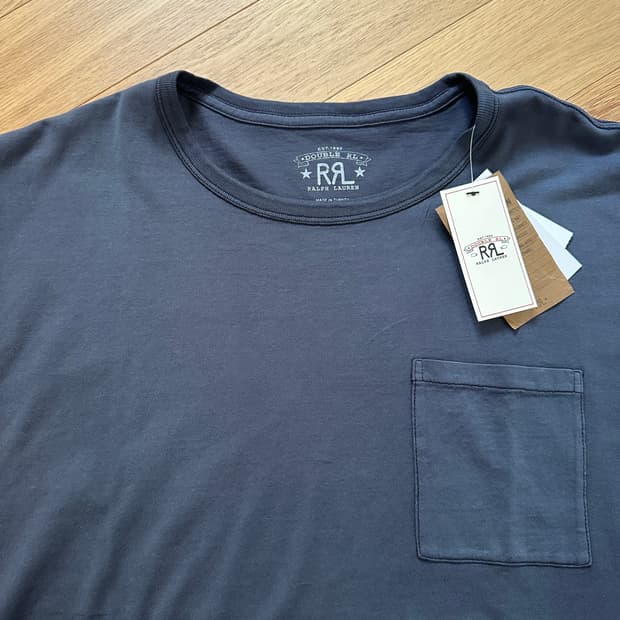 더블알엘 가먼트다이 포켓 반팔 네이비