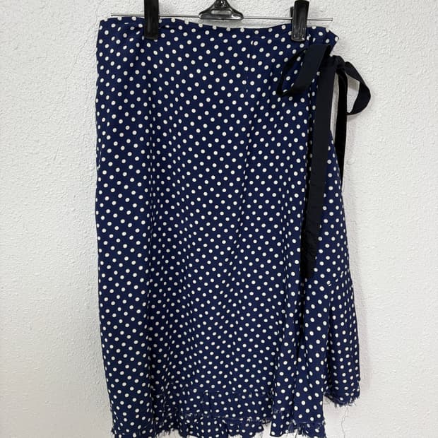 트리콧 꼼데가르송 네이비 도트 랩 스커트