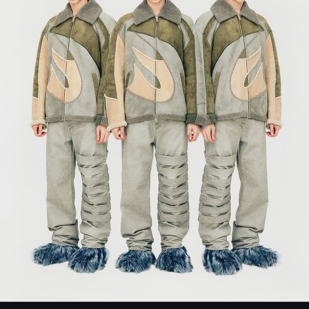 kusikohc 그레이 하프 플라스터 데님팬츠