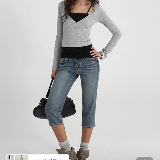 [B-DENIM] VINTAGE CAPRI JEANS 049