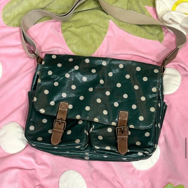 [모리걸] 초록 도트 보부상백 빈티지 아오이유우