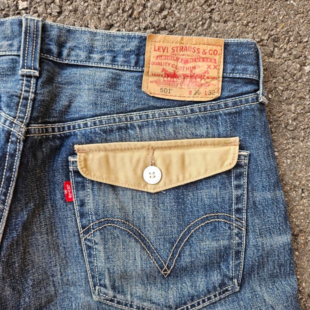 00’s 리바이스 501 중청 데님 36/32
