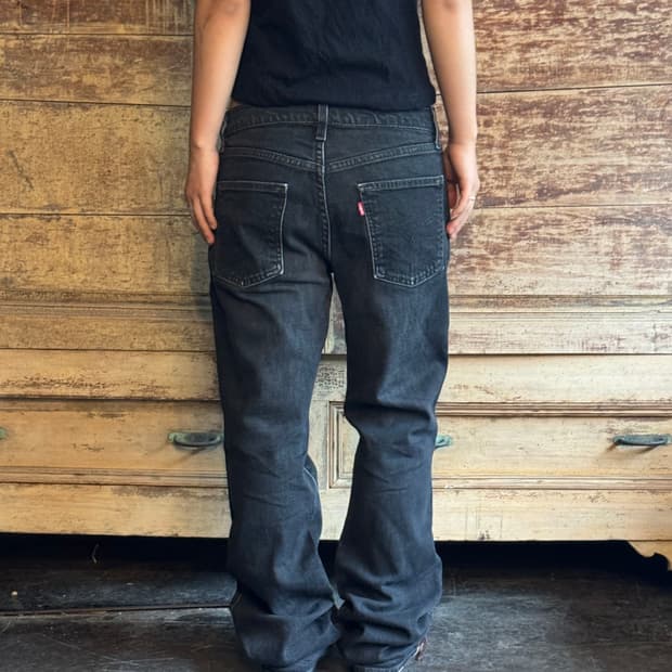 00s Levi’s 525 블랙 워싱 부츠컷 데님 팬츠