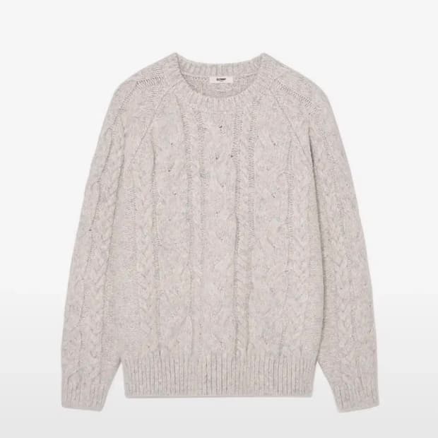 글로니 G CABLE PULLOVER 니트 그레이