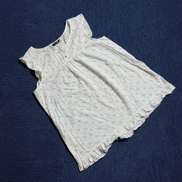 빈티지 모리걸 플라워 나시 블라우스