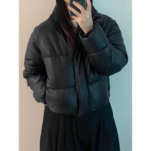 자라 레더 패딩