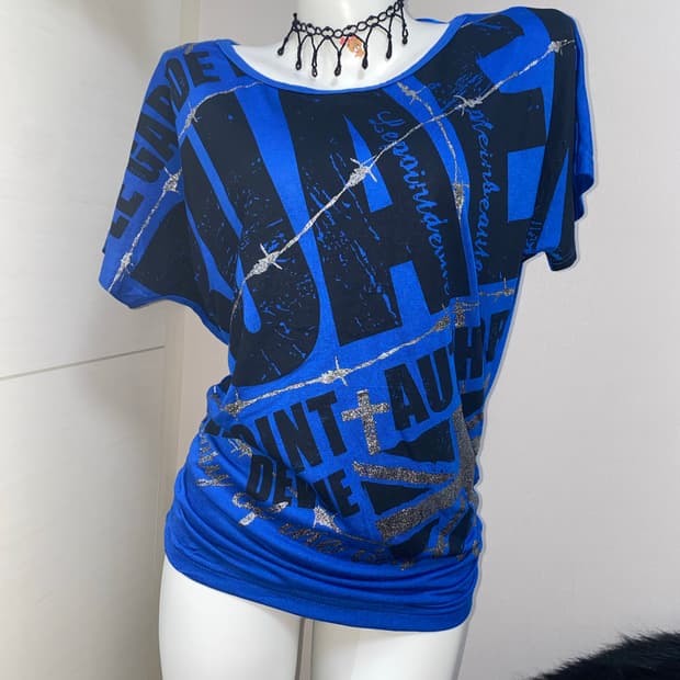 빈티지 셔링 티셔츠/펑크 갸루 y2k 키치 락시크 유니언잭