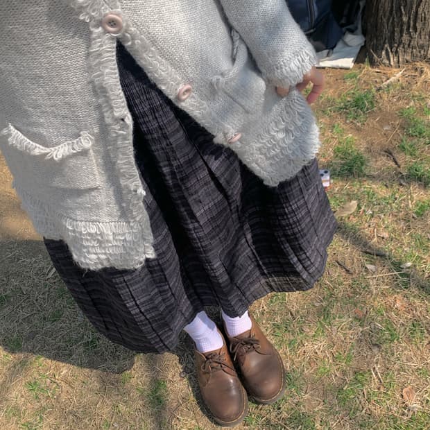 빈티지 스트라이프 롱 스커트