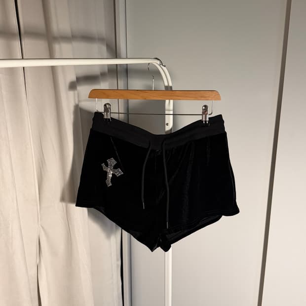 black velvet shorts
