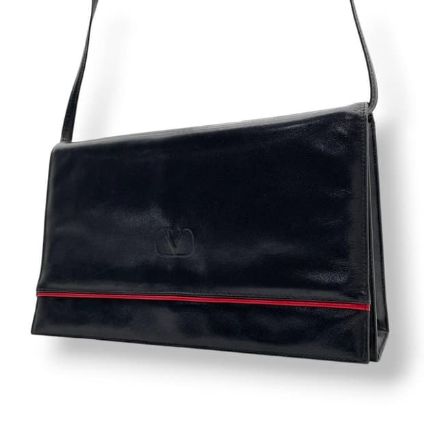 Valentino Leather Logo Embossed Bag