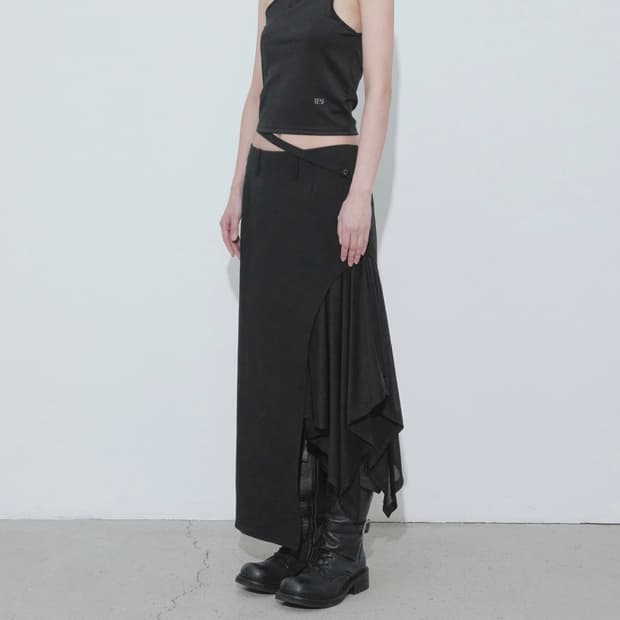 bohemseo sheer layered skirt