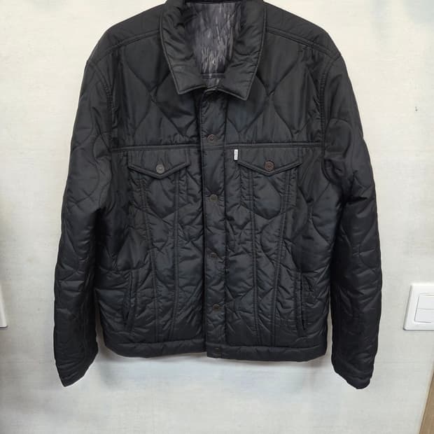 리바이스 밀리터리 카모 리버시블 퀄팅 트러커 패딩자켓 L