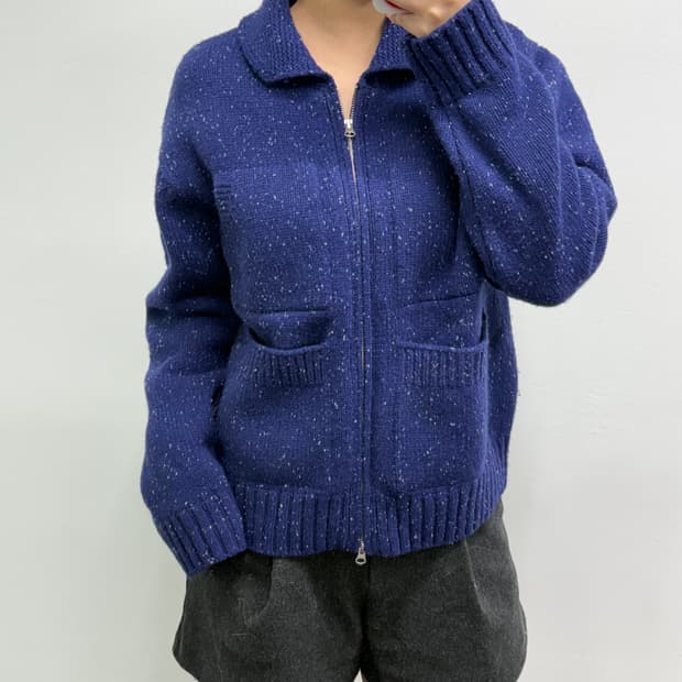 ncssry 네이비 풀 집업 가디건