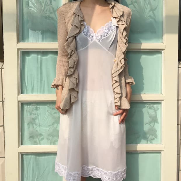 Lace point slip onepiece