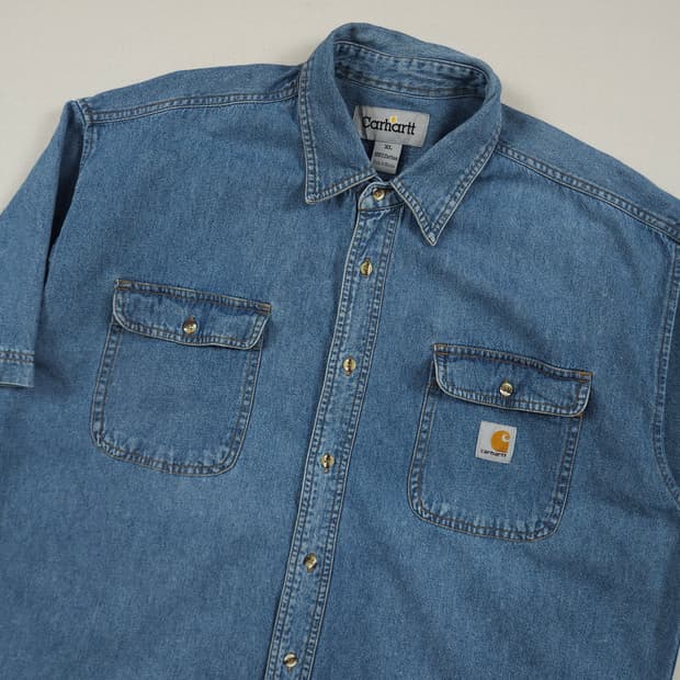 2XL(110) 칼하트 리워크 데님셔츠 진청
