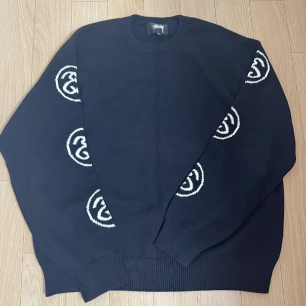 스투시 SS 링크 니트 블랙 XL