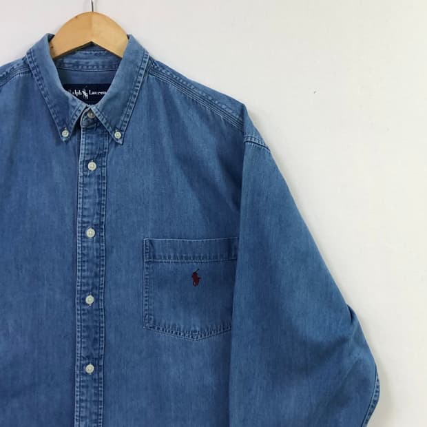 XXL 폴로 데님 셔츠
