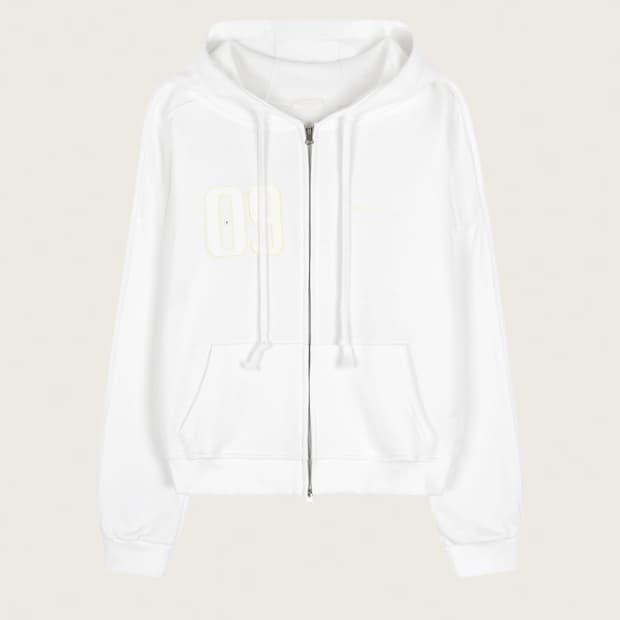 (미착용새상품) 클리시어 클래식 09 넘버링 후드집업 화이트