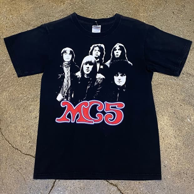 미국 빈티지 길단 헤비코튼 밴드 MC5 프린팅 티셔츠 락티