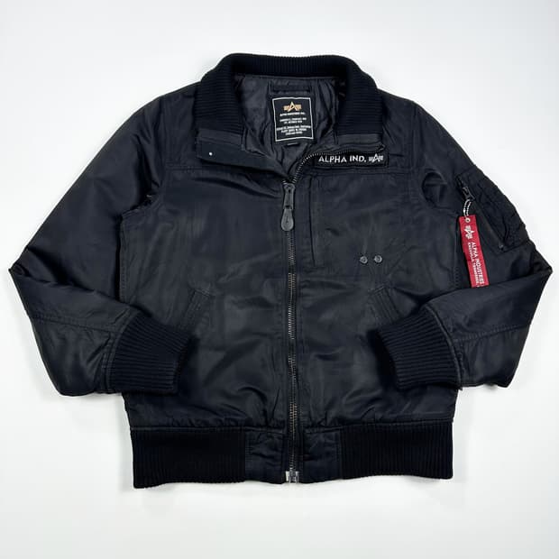 (하자존재) 알파인더스트리 재팬 MA-1 항공점퍼 블랙 M