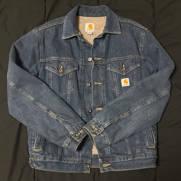 칼하트 쉐르파 데님 트러커 양털 자켓