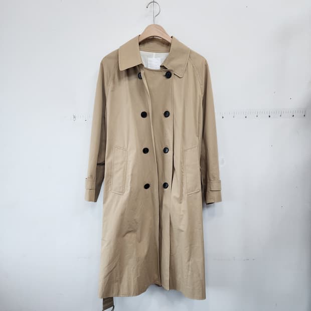 톰보이 베이지 트렌치 코트 더블 버튼