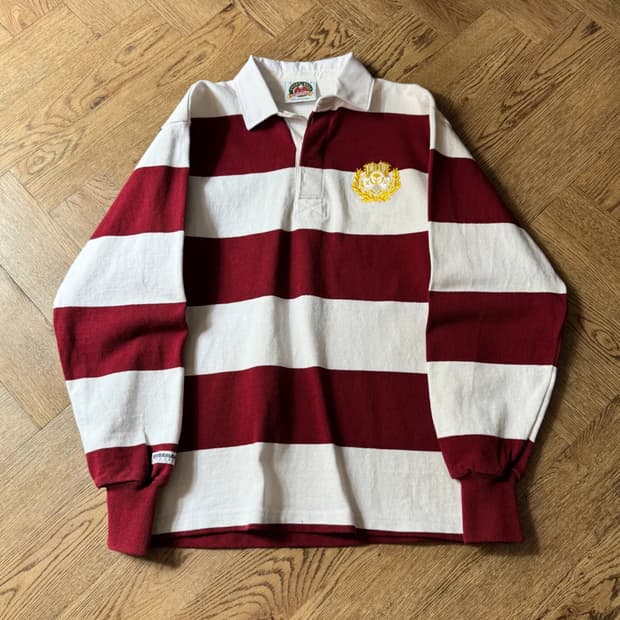 [S]BARBARIAN 바바리안 캐나다제 레드 스트라이프 럭비 티셔츠