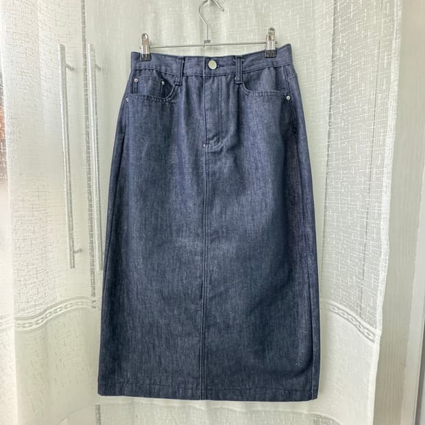 진청 데님 롱스커트 M