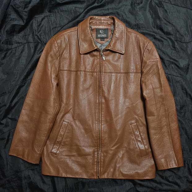 빈티지 모카무스 컬러 싱글 가죽 자켓 105