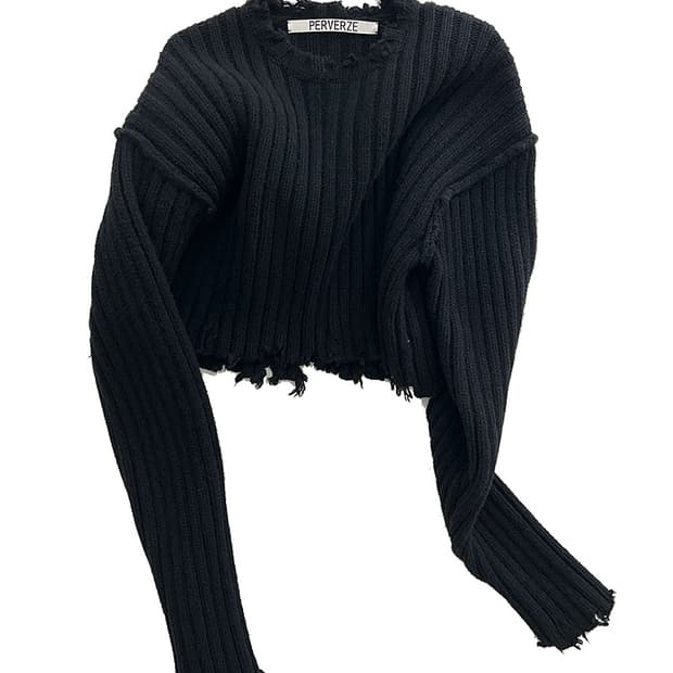 퍼버즈 크롭 니트