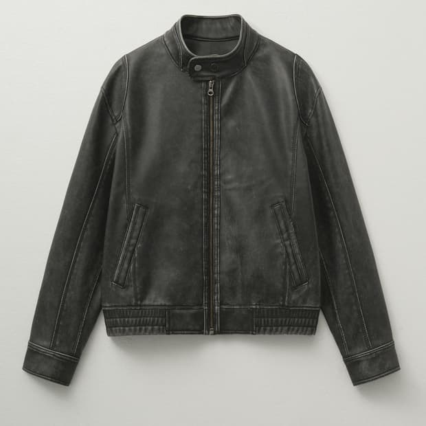 헬레네파리스 워시드 레더 블루종 점퍼