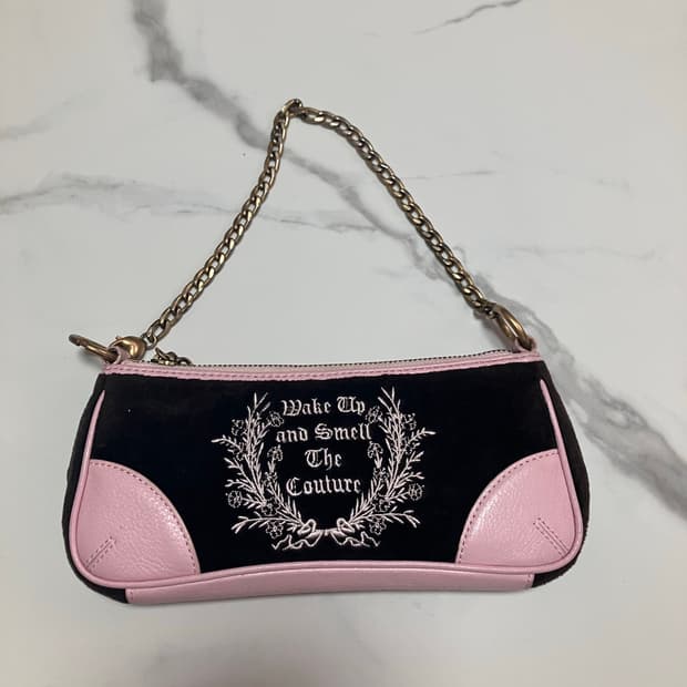 y2k 쥬시 꾸뛰르 네이비 핑크 미니 체인 숄더백