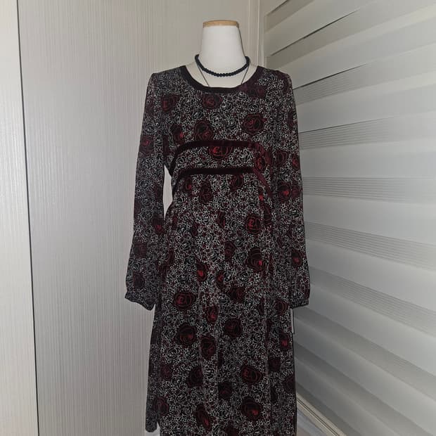 빈티지 로즈벨벳 드레스