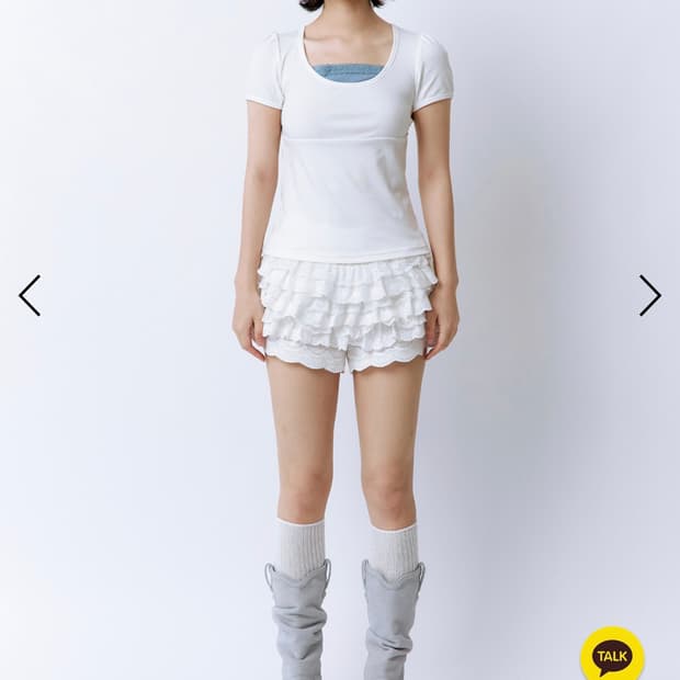 러프넥 틸리 백 오픈 탑 화이트 m