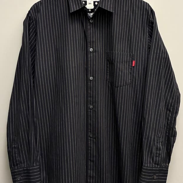 (M)14s 꼼데가르송 x 슈프림 핀스트라이프 도트 포켓 셔츠