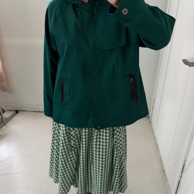 일본빈티지 딥그린 하프자켓