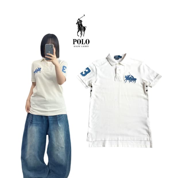 폴로 치프키프 빅포니 PK 카라 반팔 티셔츠 화이트