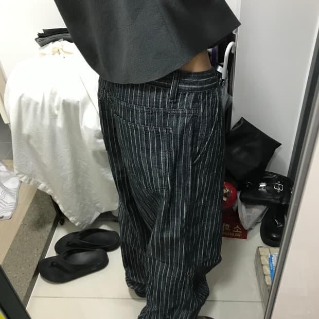 빈티지 스트라이프 오버핏 데님PT