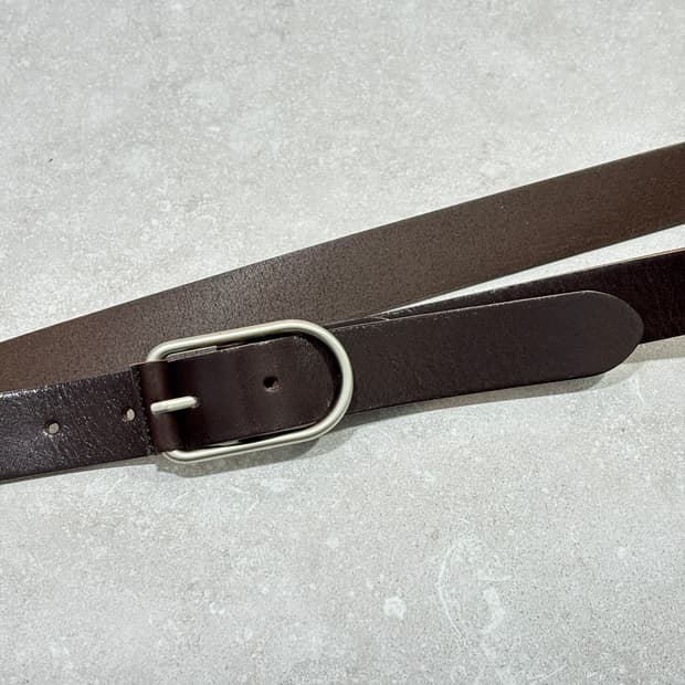 Oribell 로렌 캐주얼 버클 이탈리아 소가죽 웨스턴 벨트 브라운