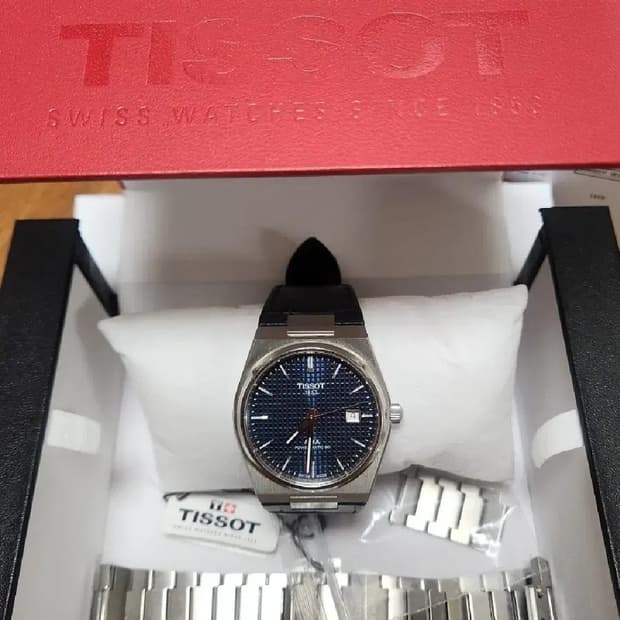 티쏘 PRX 40mm 오토 블루 스틸,가죽,버클 판매합니다.