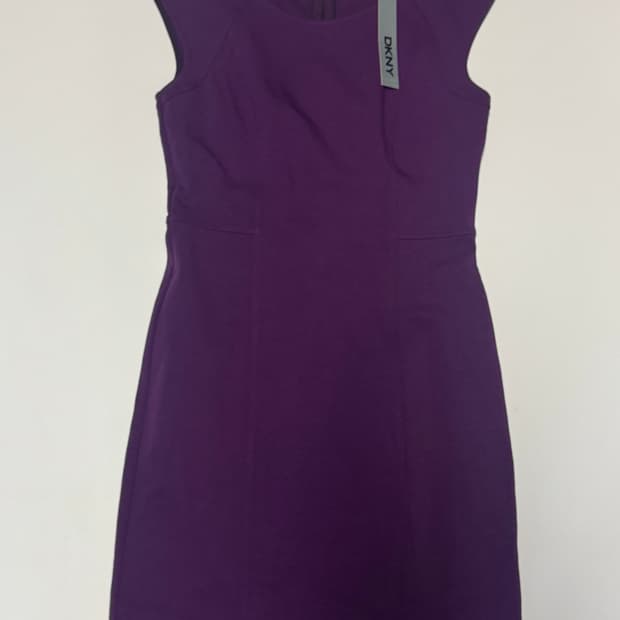 택있음!! 여성 DKNY 슬리브리스 나시 퍼플 원피스 S