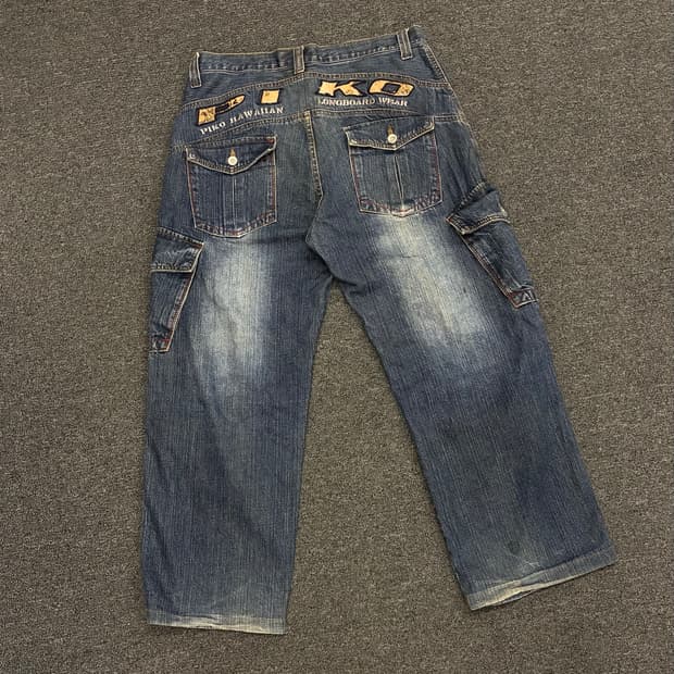 XL)Piko 빈티지 카고 데님팬츠