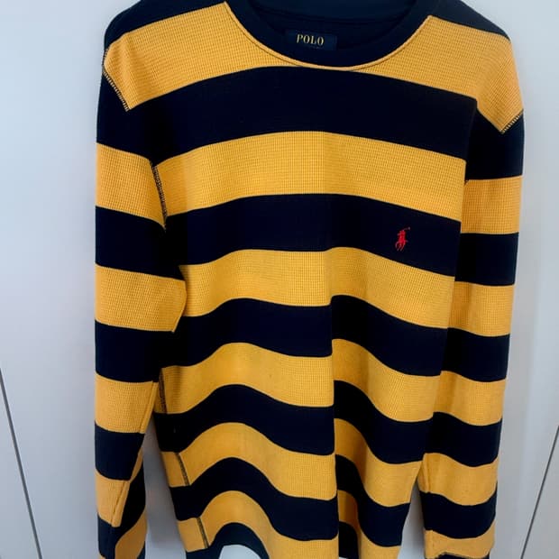 폴로랄프로렌 스트라이프 와플 긴팔티셔츠