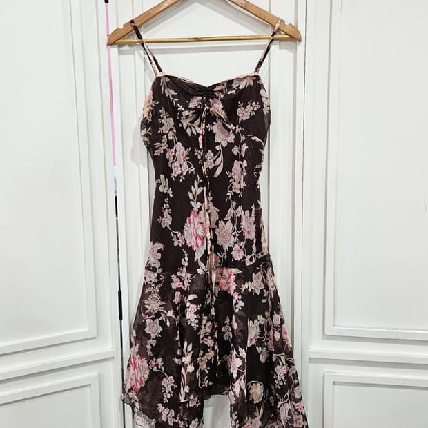 플라워 쉬폰 언발 원피스