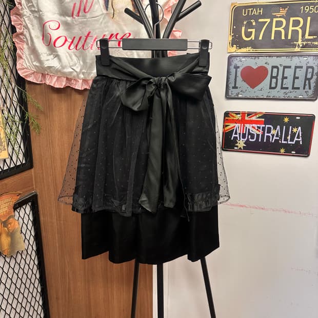  Satin ribbon belted volume sk