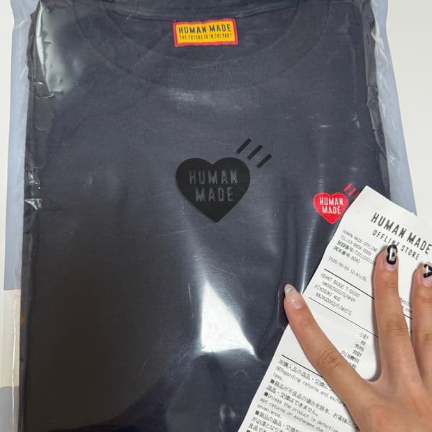 Human made Heart Logo T-shrit Navy