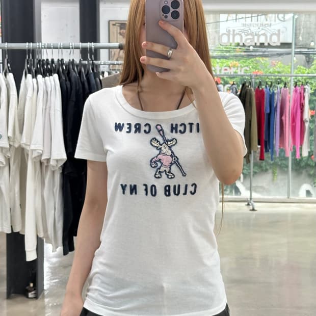 아베크롬비 자수로고 반팔티