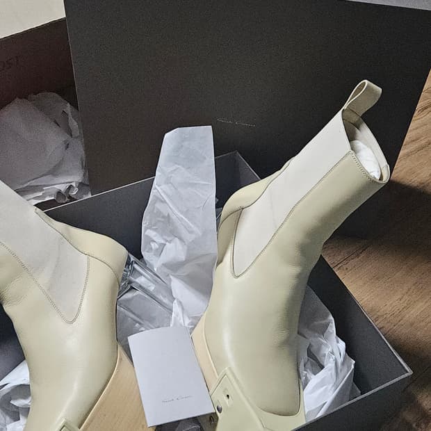 릭오웬스 키스부츠 흰 44