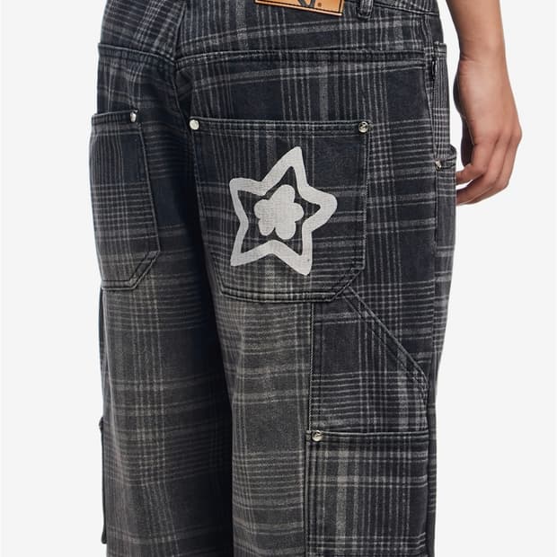 스타팀 플레드 스타 진 블랙 바지